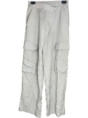 Zara Crossover Button Cargo Pants Gray